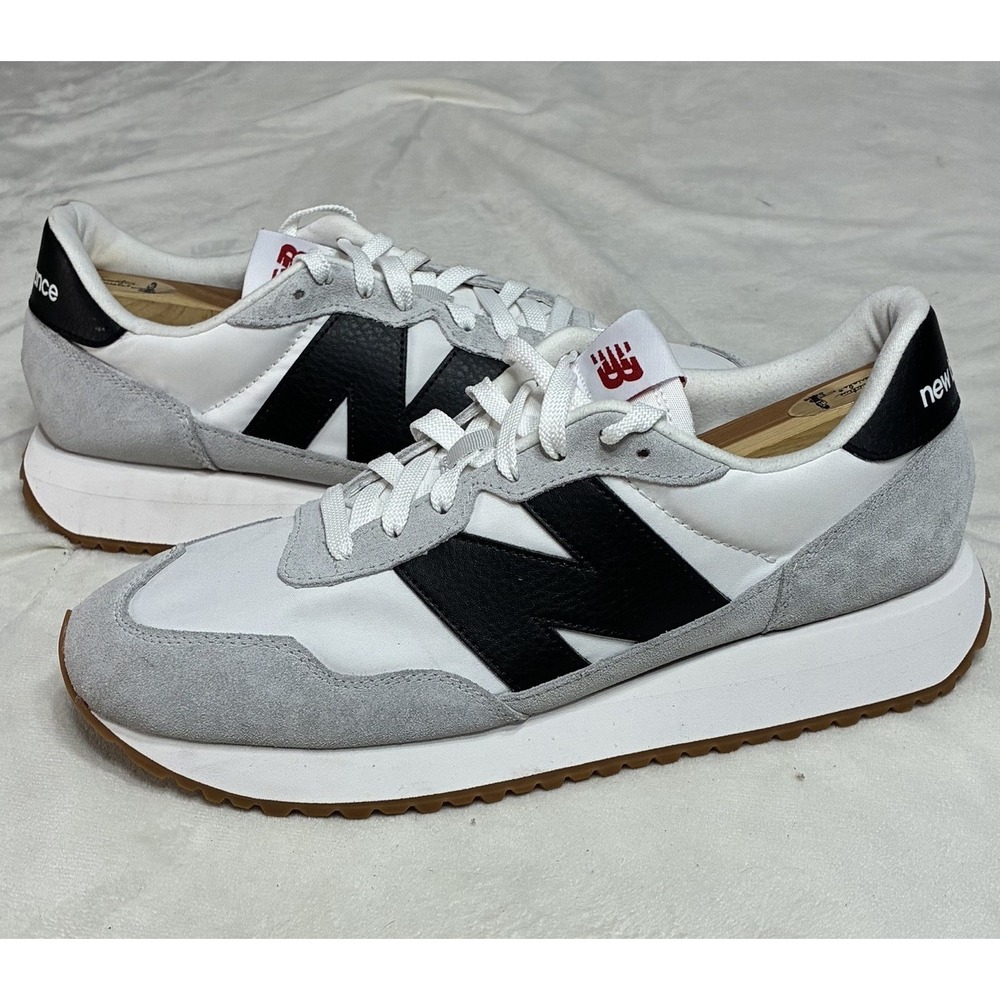 New Balance 237 Retro Casual Sneakers MS237CI Mens 10.5 Grey White Black